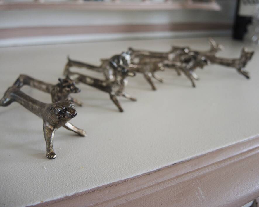 10 Antique Metal Animal Knife Holders