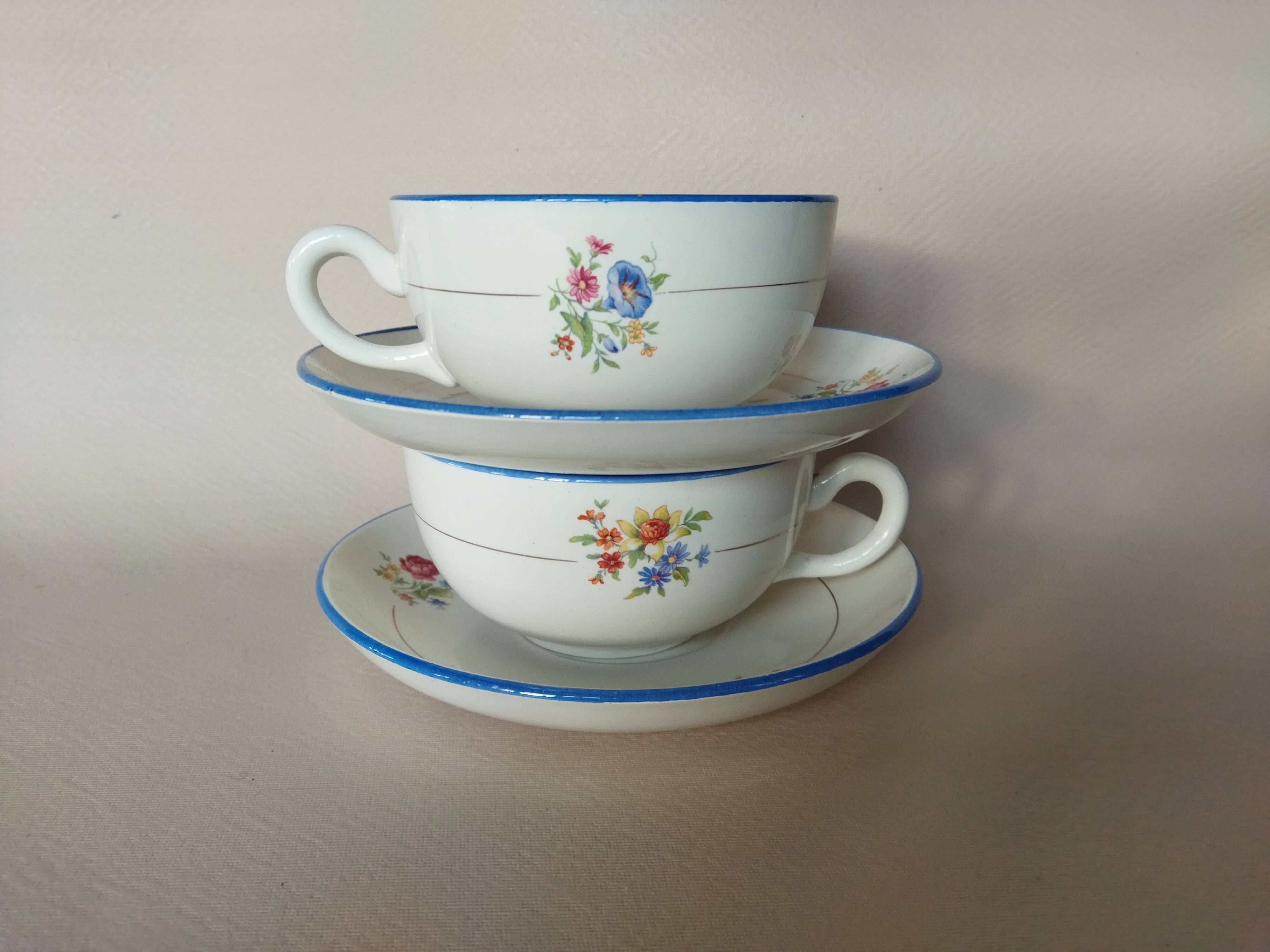 Two Salins earthenware lunch cups