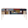 Murano Coloured Glass and Brass Sideboard Composed of 6 Drawers