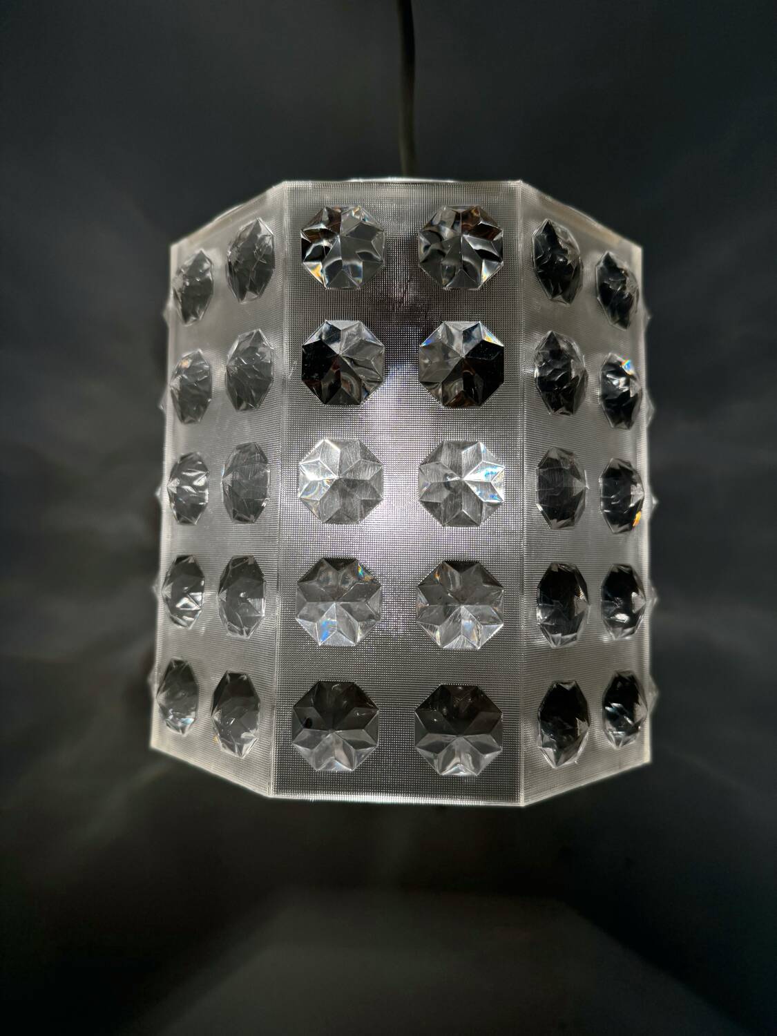 Translucent acrylic chandelier Space Age design 70s