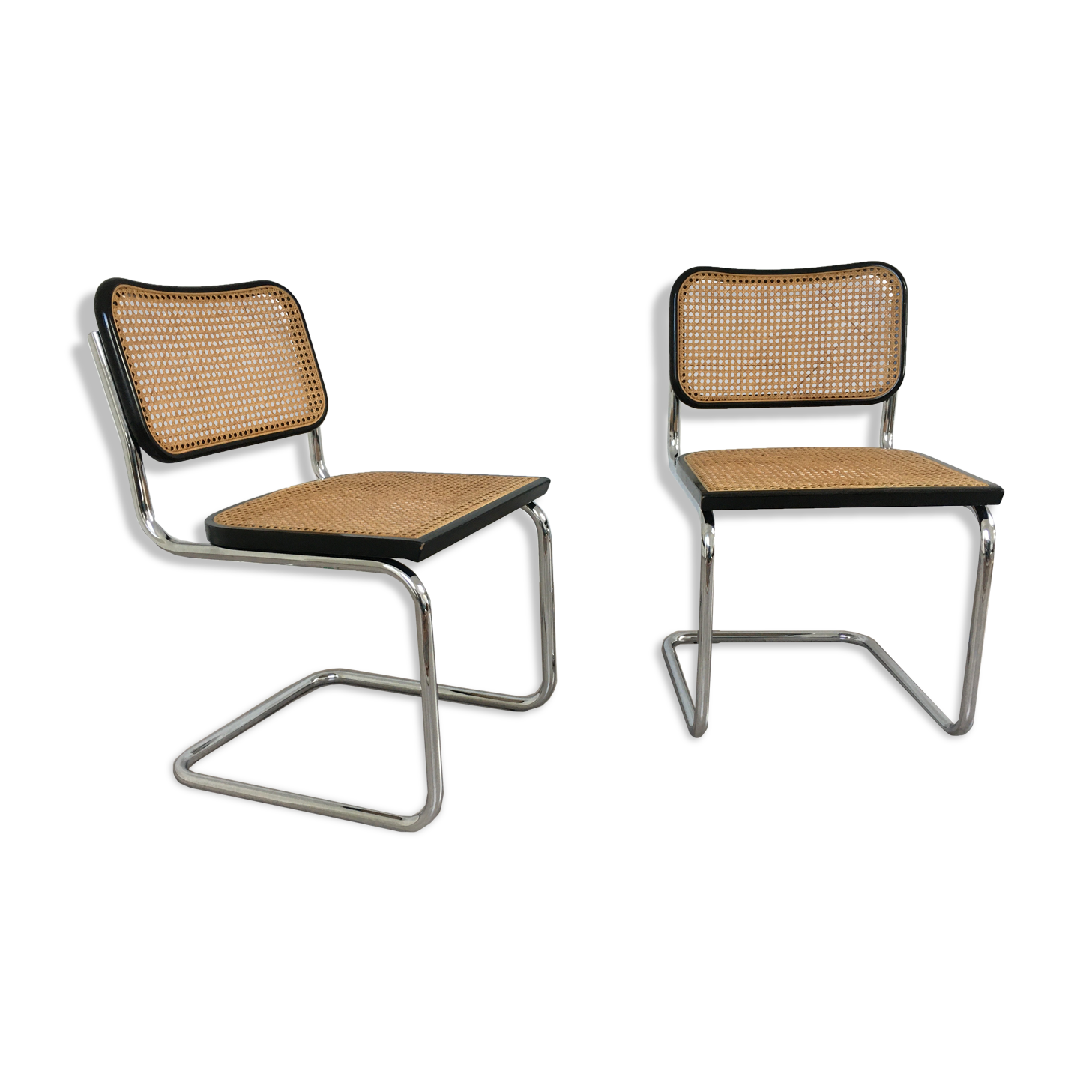 Pair Chairs Cesca B32 Marcel Breuer Cidue 70s