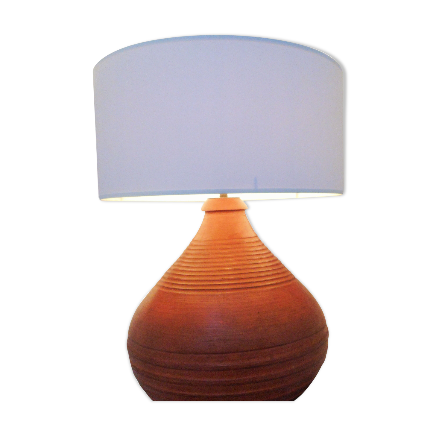 Vintage terracotta lamp, unique piece, by ceramist in Paris