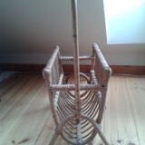 Rattan magazine rack 60s 70s