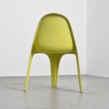 Pair of yellow fiberglass tripod chairs by Walter Frey, circa 1968