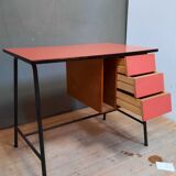 Red vintage desk and its chair