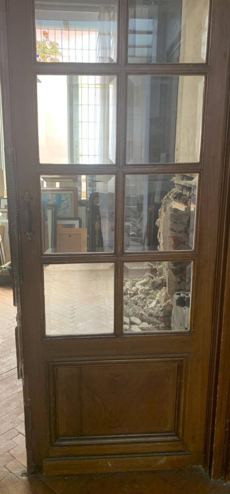 Double separation doors with transom and beveled glass 20th century