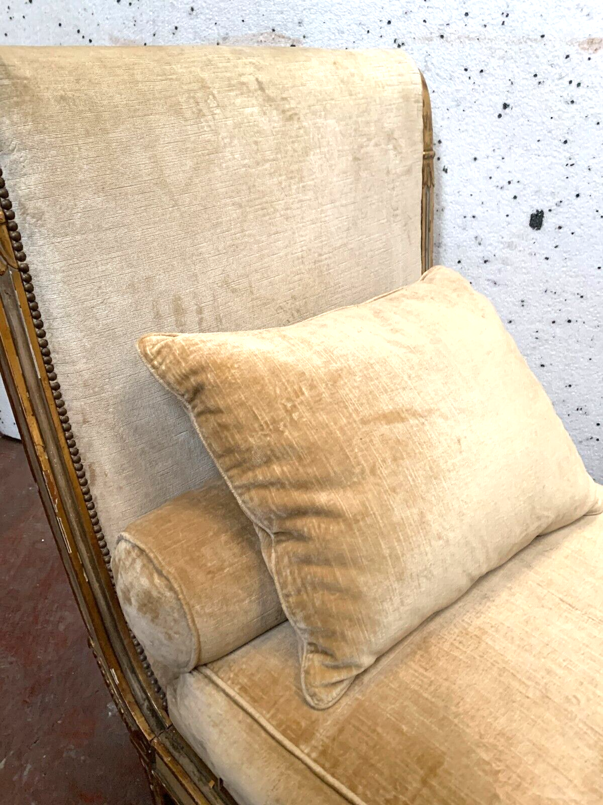 Empire style daybed in patinated and gilded wood XX century