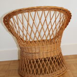 Children's rattan armchair 1950