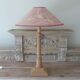 Lamp to put foot wood lampshade canvas of Jouy