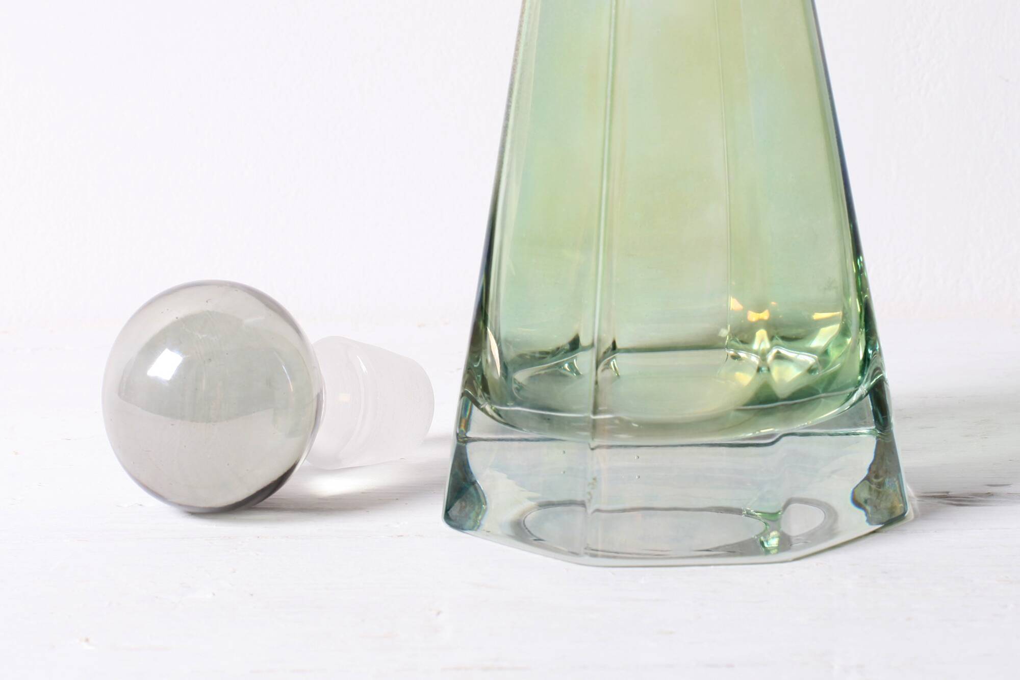 Stylish Spirit Decanter with Grey Original Stopper / Italy / 1960s