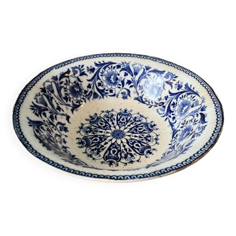 Saladier coupe en porcelaine faïence de Rouen XIX siècle