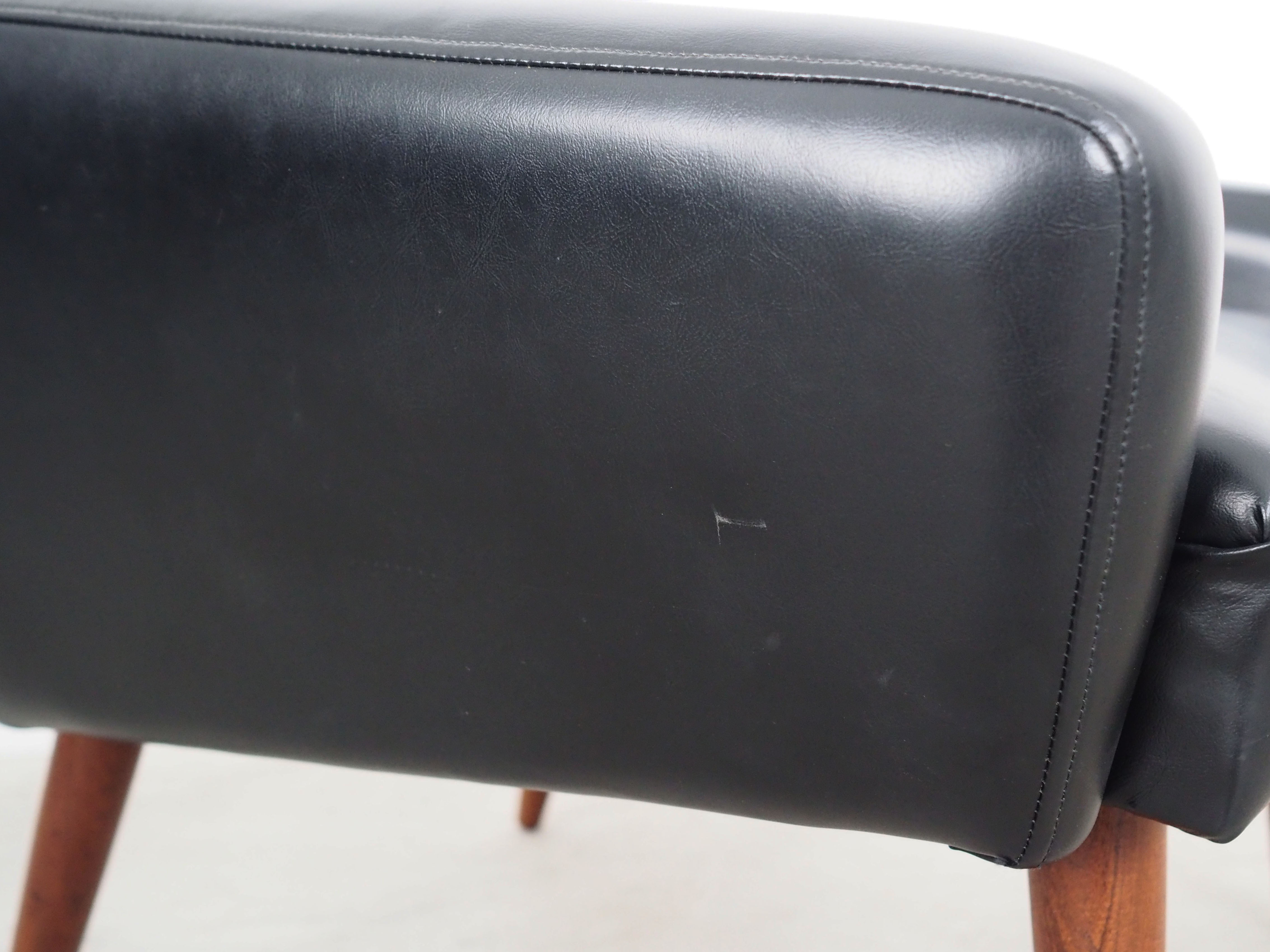 Leather armchair, Danish design, 1970s, production: Denmark