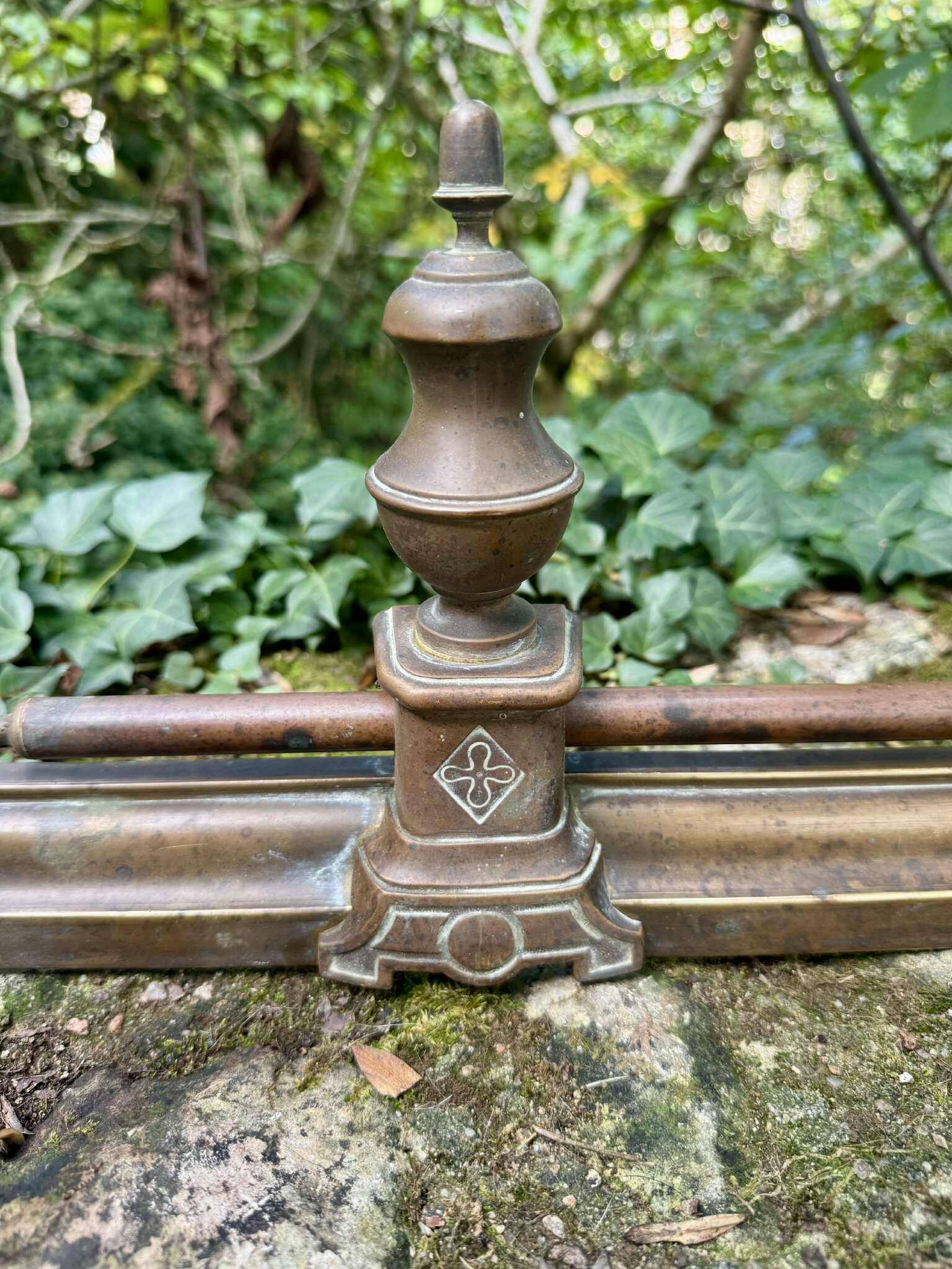 19th century bronze fireplace bar