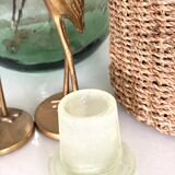 Glass bottle and braided rope