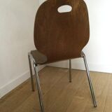 Vintage chair wood and chrome