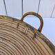 Rattan and brass basket in the style of Gabriella Crespi.