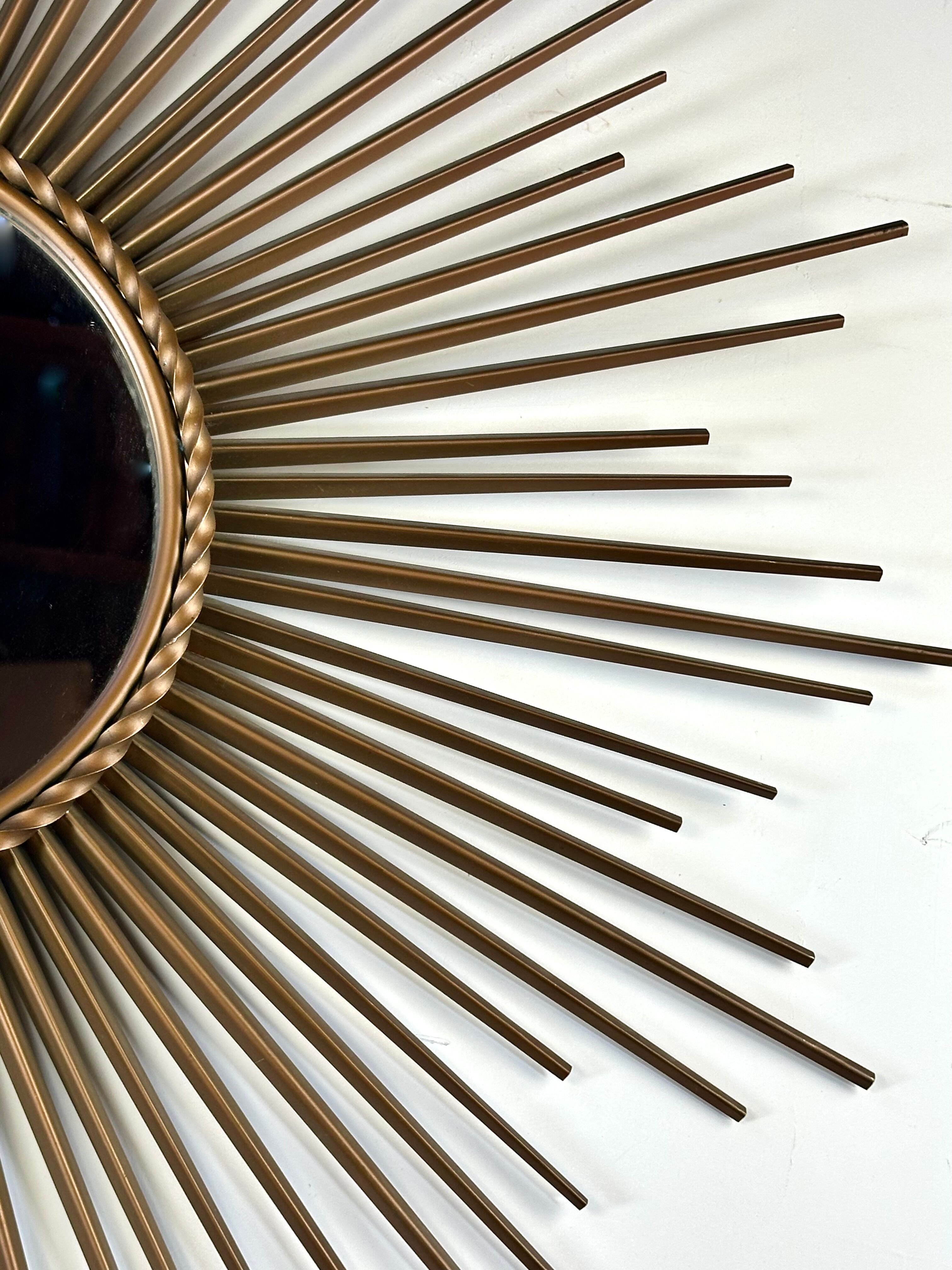 Sun Mirror Chaty Vallauris in gilded metal 1950s/60s