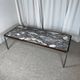 XL Midcentury modern coffee table in metal, rosewood and Arabescato marble, Italy, 1970.
