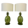 Pair of Italian Art Deco Pineapple Murano Glass Lamps with Lampshades