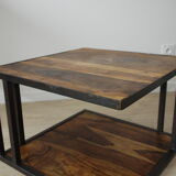 Metal and wood coffee table