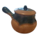 Vintage stoneware mini pot with lid and handle