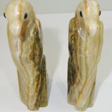 Paire Perroquets Serre-Livres onyx / vintage/Presse-Papiers/Figurine Animal Oiseaux