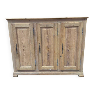 3-door buffet in pitch pine - Early 20th century - Sandblasted