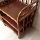 Vintage wood sideboard and rattan canning