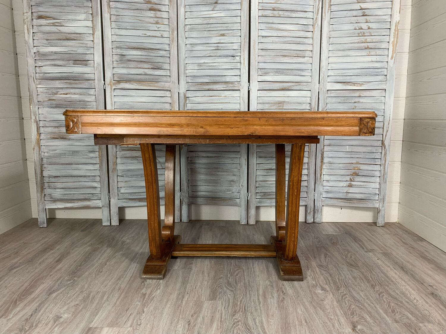 Table en chêne art déco avec rallonge 1920