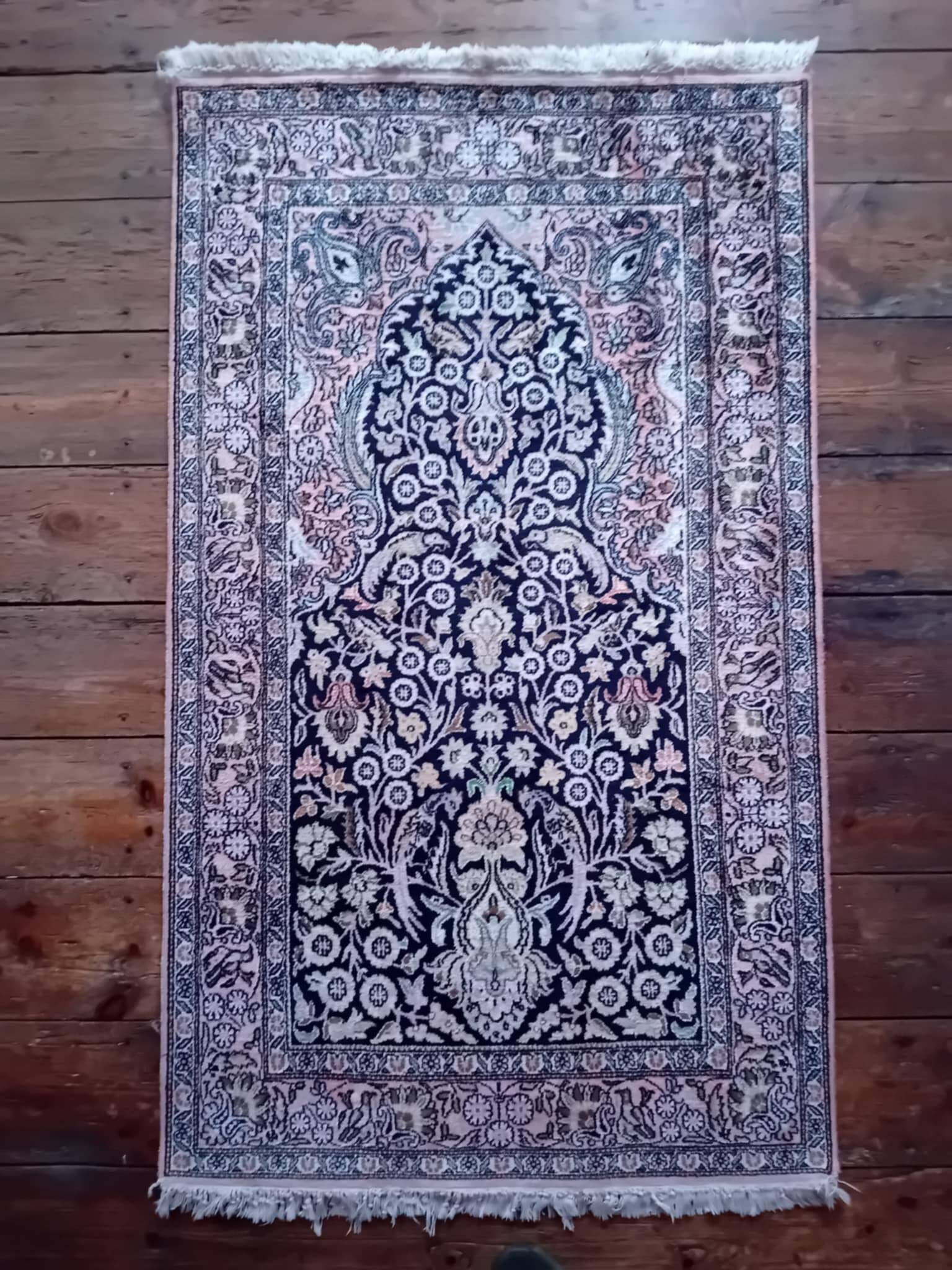 Handmade silk cashmere rug 155x92cm