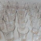 Set carafe, glasses and gold-lecinded cups