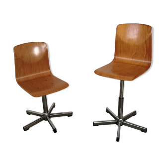 Paire de chaises d'atelier