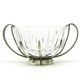 Postmodernist sugar bowl, glass, silver-plated brass, HEFRA, Poland, 1970s