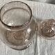 Lilac bubble glass jar with lid, signed Biot, vintage 1960-70