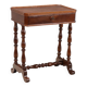 Antique sewing table in walnut with drawer, Italy, late 19th century.