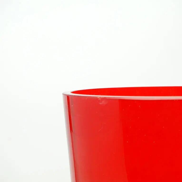 Postmodernist vase, red glass, Poland, 1970s