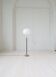 Mid-century black leather floor lamp by Falkenbergs Belysning, Sweden, 1960s.