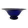 Cobalt blue glass bowl with Art Deco bird decor