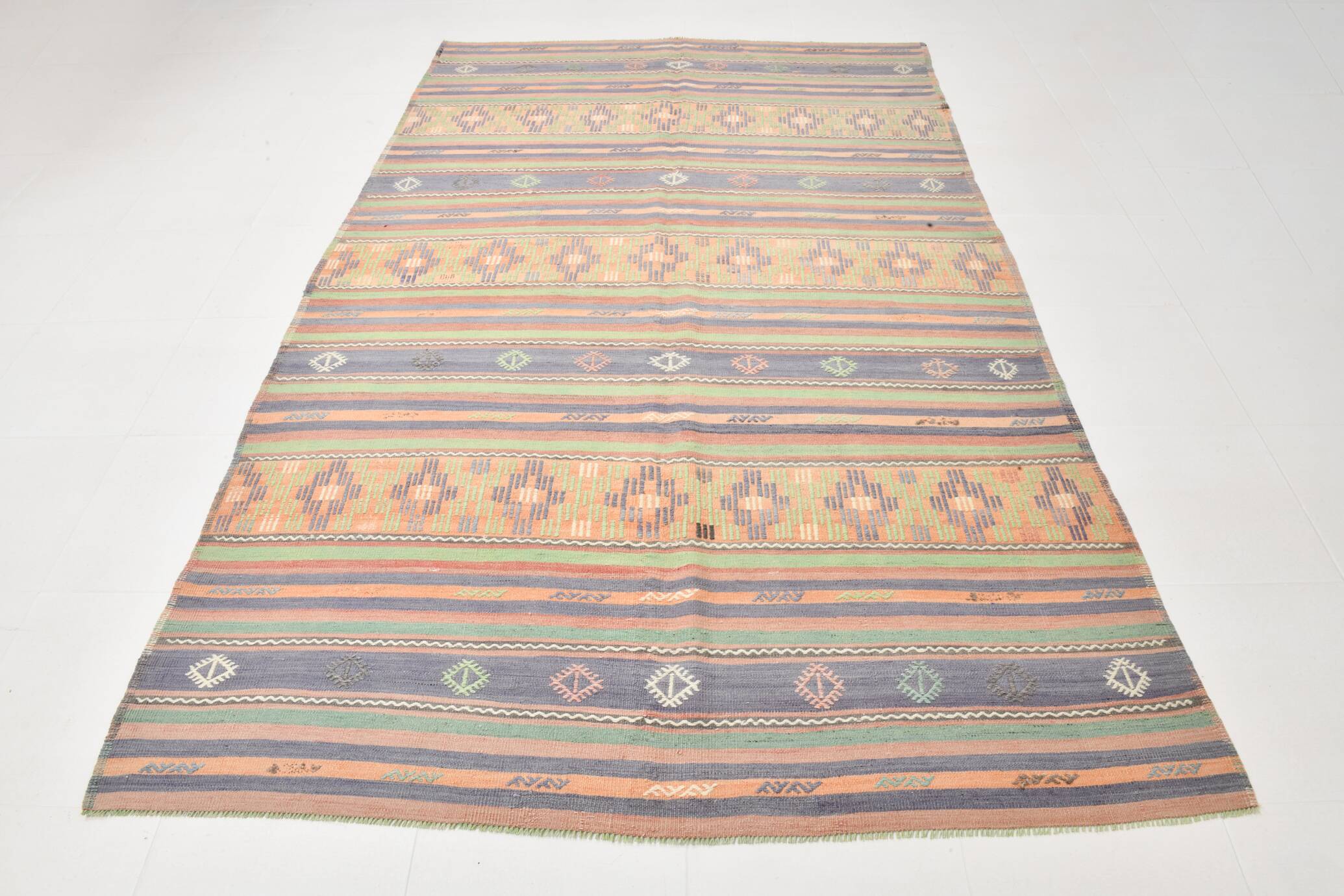 6x9 Modern Vintage Kilim Rug, 180x282Cm