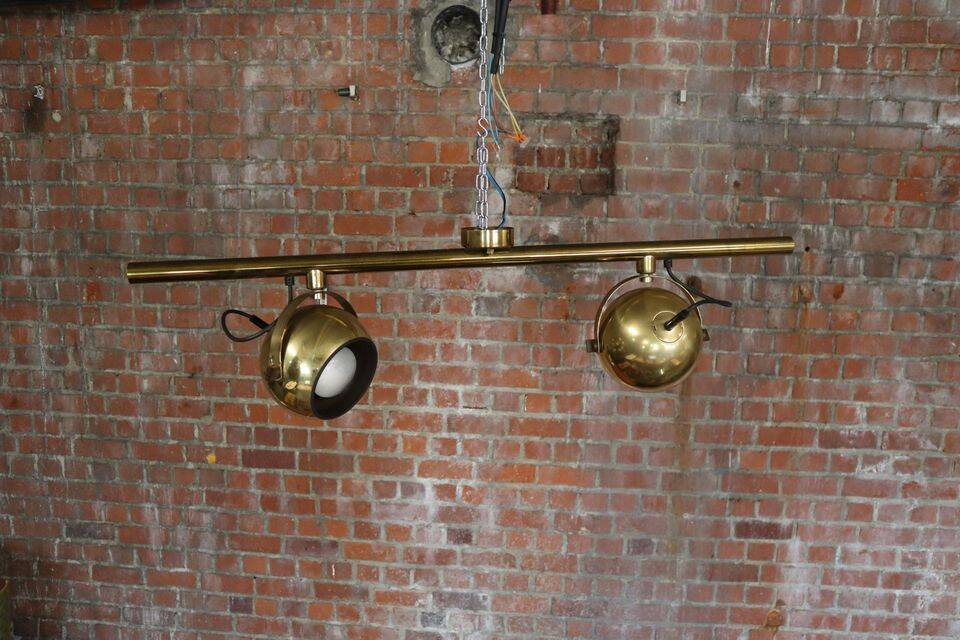 Set of vintage brass ceiling and wall lamps by Sische leuchten, Germany 1960's.