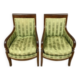 Pair of Empire period mahogany Bergères circa 1810