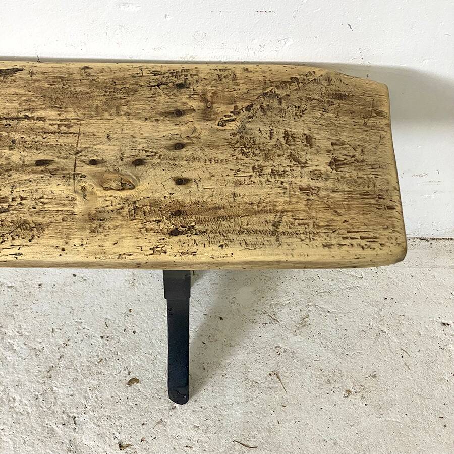 Solid wood farm bench