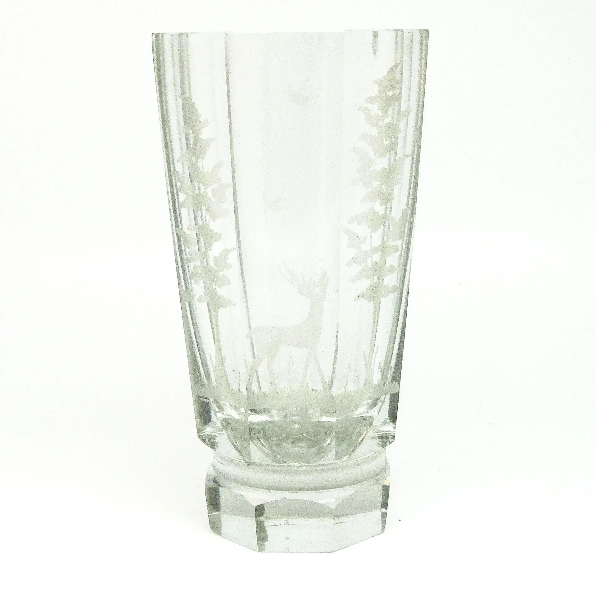 Art Deco vase, crystal, Moser, Czechoslovakia, 1930s