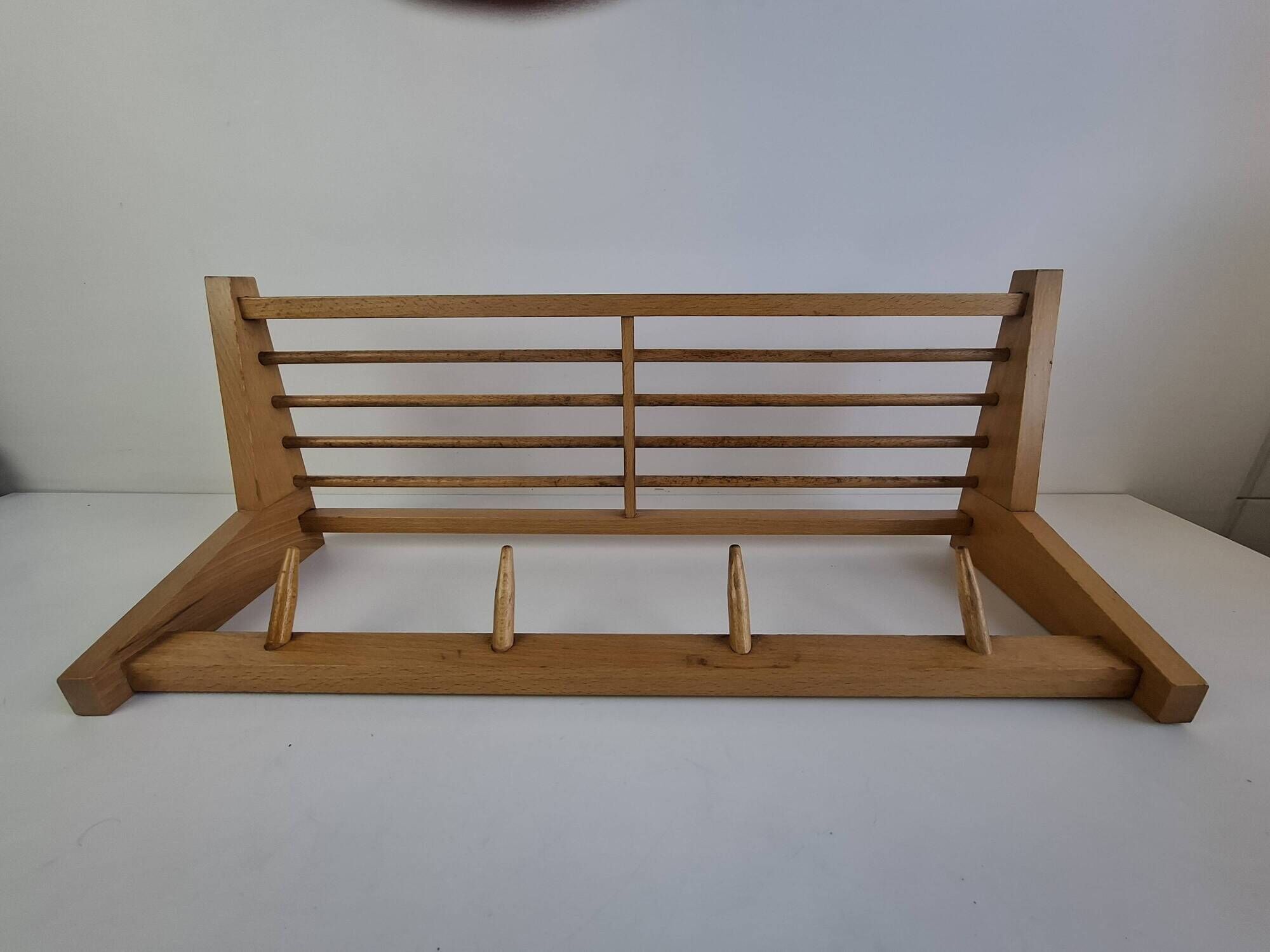 ULUV Czechoslovakian Mid-Century Wooden Wall Coat Rack, circa 1970