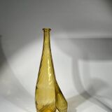 Yellow orange genie bottle in diamond wave textured glass, Glassware