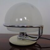 Italian Glass & Chromed Steel Table Lamp, 1960s