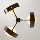 Vintage Italian Copper and Opaline Chandelier, 1970s