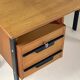 Vintage oak and black wood desk from the 60s
