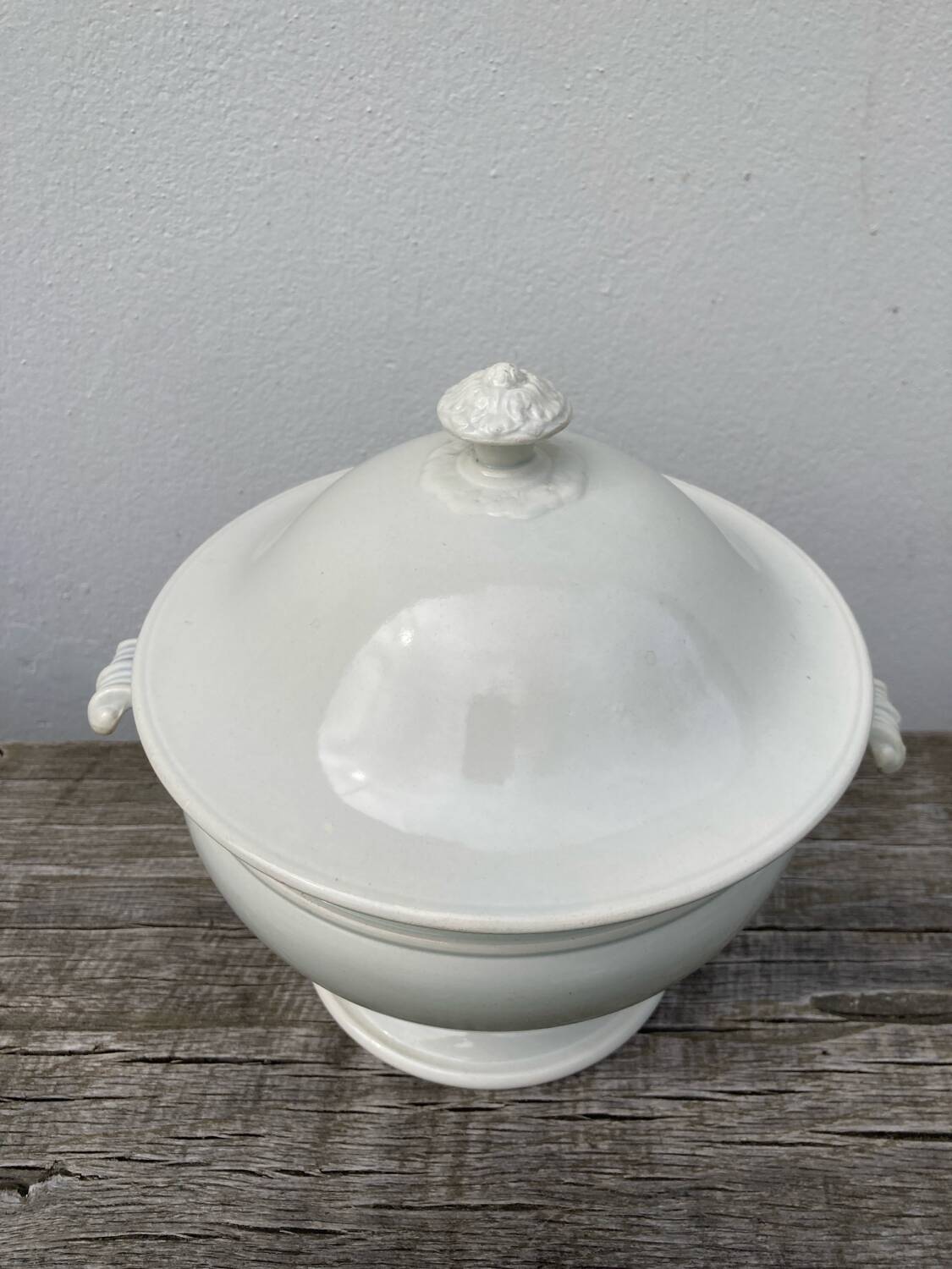Plain white Creil soup tureen