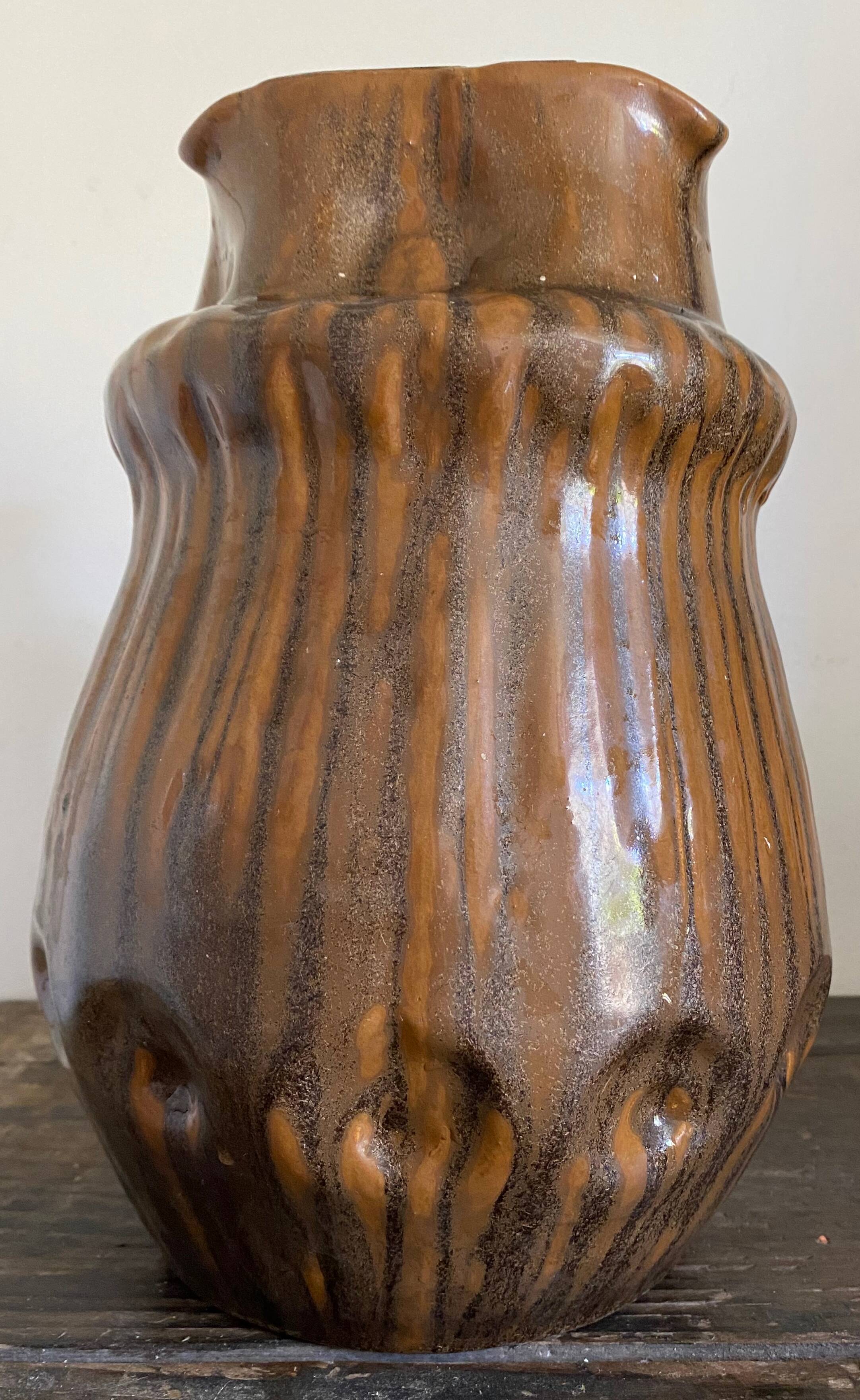 Vase coloquinte cf.abbé pacton (1856-1938) ec. carriez signed